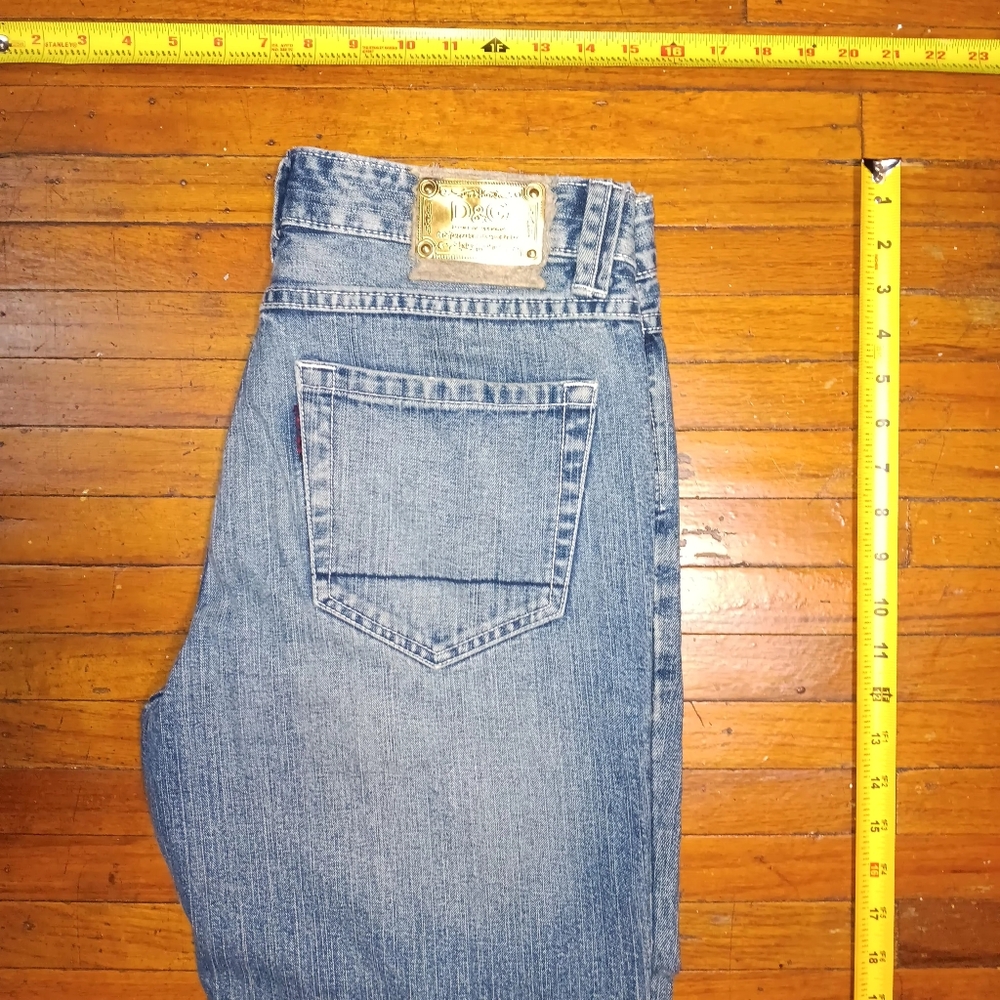 Dolce & Gabbana Light Blue Men's Jeans with Gold Logo Patch